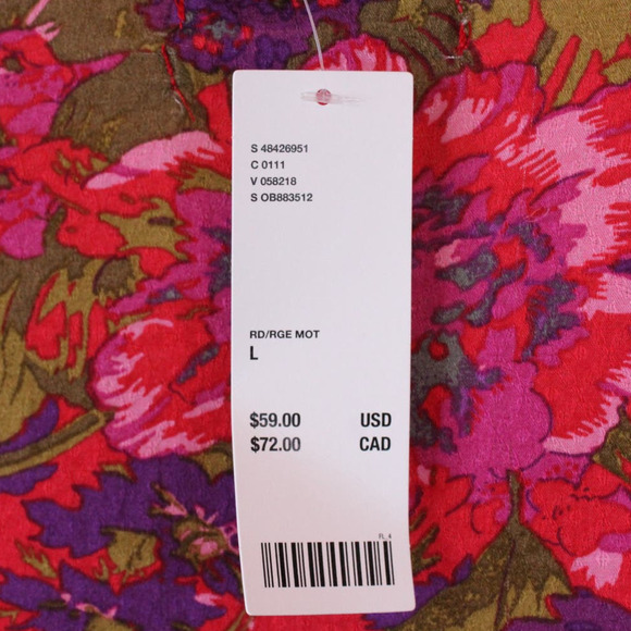 UO Georgie Surplice Blouse Floral Long Sleeve in Pinks Size Large - Picture 13 of 15